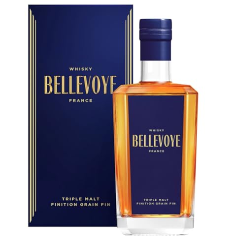 BELLEVOYE - Triple Malt - Whisky Francés Bellevoye Bleu - Medalla de Oro 2022 Global World Whisky Masters - 40% De Alcohol - 100% Origen Francia - 700 ml