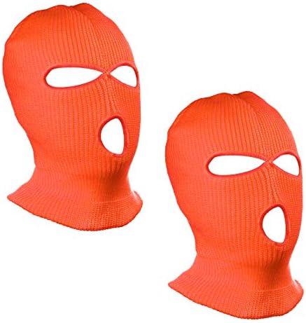 SUNTRADE 2Pcs 3 Hole Face Mask Winter Beanie Ski Snowboard Hat Cap