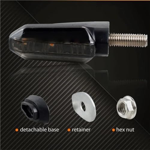 Luces de señal giro para motocicleta con intermitente ámbar de 8mm 6