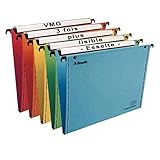 Lot de 25 dossiers suspendus, capacité : 200 feuilles par dossier, fond 15 mm, entraxe : 330 mm