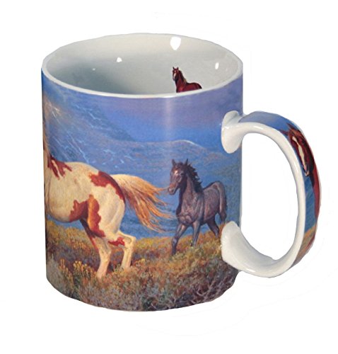 Reflective Art Wild Horses Boxed Coffee Mug, 16 oz,Multicolor