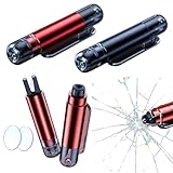 2 Stück Sicherheitshammer mit Gurtschneider Notfallhammer Auto Notfallwerkzeug mit Testglas, 2 NI 1 Rettungswerkzeug Autoscheibe Klein Notfall Hammer Zuverlässig Federkorn Fensterbrecher für Auto, Bus