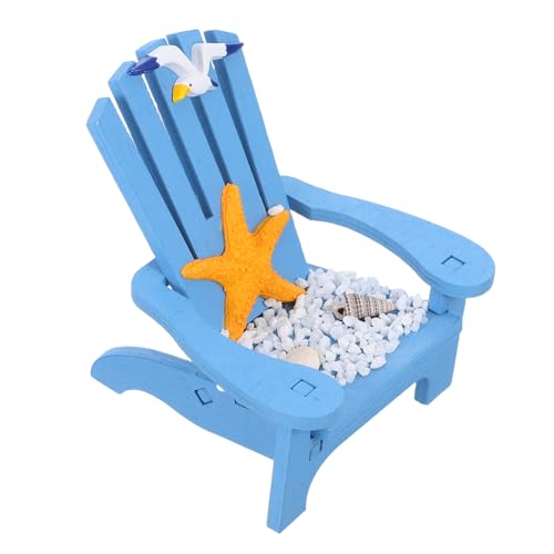 Milisten Plage Bois Décor de Chaise de Table Maquette Bois Décoration de Plage Chaise Miniature Décoration de Transat Maquette de Bord de Mer
