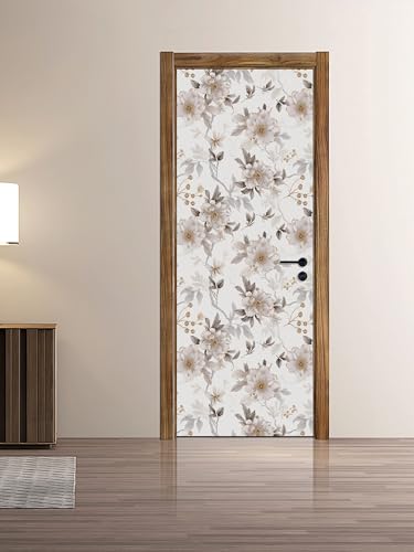 Image of White Boho Floral SELF Adhesive Wallpaper for Living Room Bed Room Kitchen Peel and Stick Vinyl Wallpaper - 9 Sqft.Approx