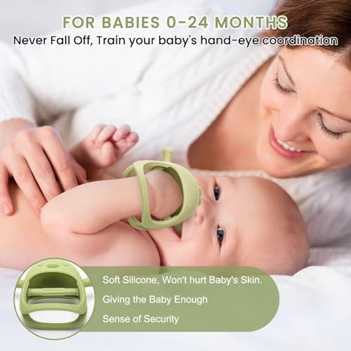 Image of UCRAVO 1 Pack Teething Toys for Baby, Teething Mitten for Babies, Baby Toys 0-6 Months, Silicone Teether for Toddler Infant, Baby Boy Girl Shower Gifts Teething Relief Chew Toys(Green)