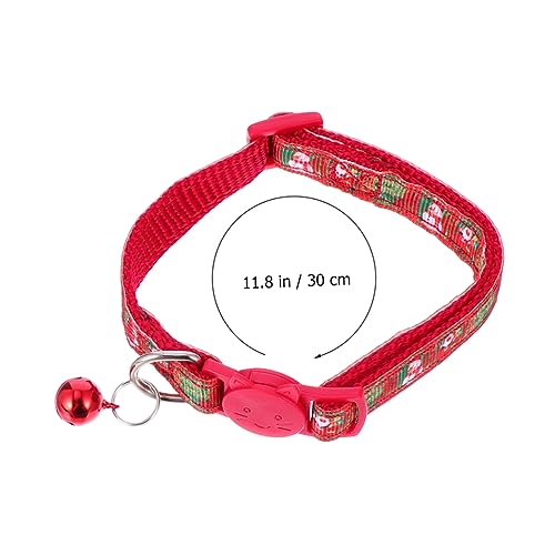 Collier pour chat de Noël réglable avec clochettes, collier ajustable pour petits chiens, 4pcs - 8