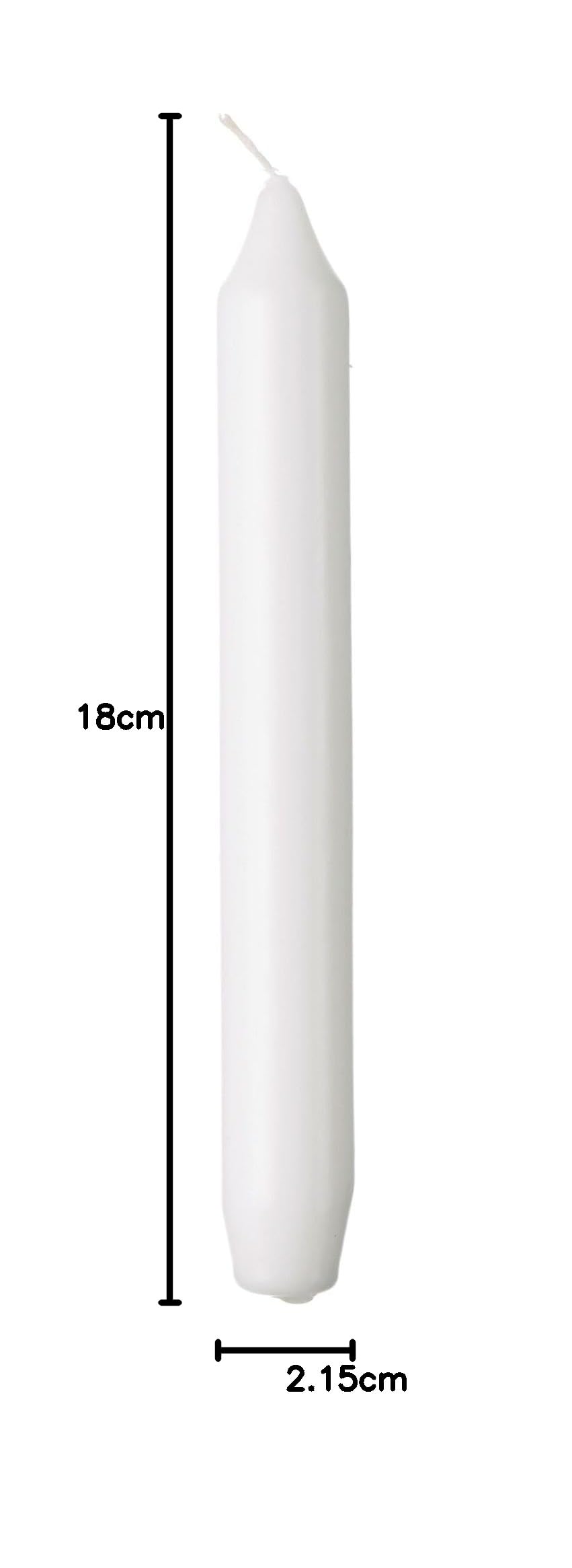 METRO PROFESSIONAL Tafelkerzen, Paraffin, Ø 2.15 x 18 cm, Brenndauer 6 Stunden, weiß, 144 Stück
