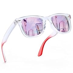 S1-clear Frame Pink Mirror Sunglasses
