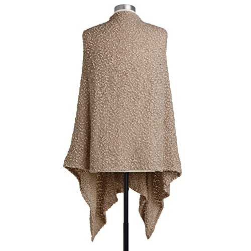 DEMDACO Giving Collection Giving Shawl with Pockets - Cozy Wrap for Women - Pockets - Soft Knit - Comfortable - Blanket-Style - Thoughtful Gift for Her - One Size - Camel Brown