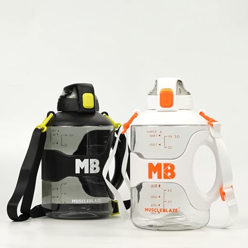 Image of MuscleBlaze Gym Gallon Water Bottle (Black, 2.2L) | Leakproof & BPA-Free | Athlete-Safe Build
