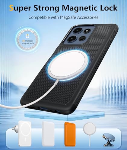 Image of FNTCASE for Moto G 2026 /2025 Phone Case: Moto G Play 2026 Case Magnetic with Screen Protector, 14FT Military Grade Drop Protection Shockproof Non-Slip Dual Layer Cell Phone Cover, Fits MagSafe