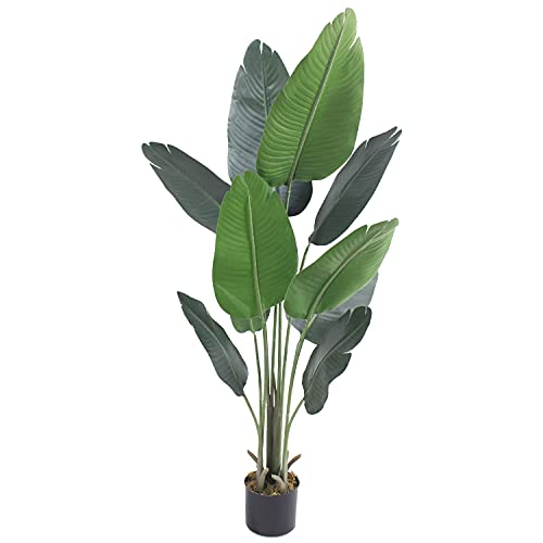 Bananier Plante Artificielle Artificiel avec Pot 130 cm Decovego