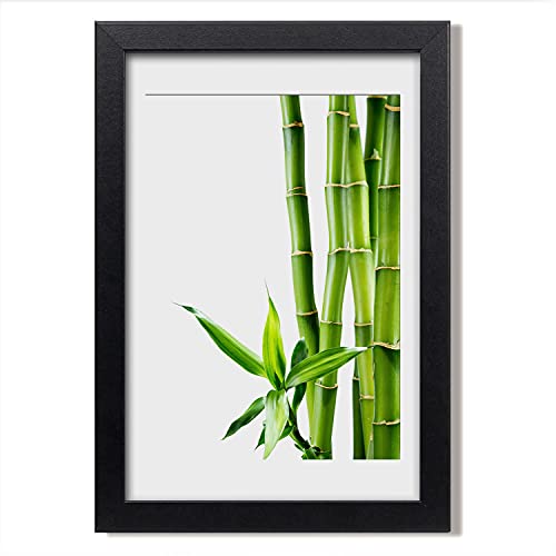 Cadre en bois bambou 20x30 Tulup avec affiche et peinture moderne