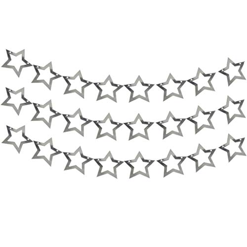 LRWEY Fairy Garden Pentagram Pull Flag Star Shape Pull Flag Backdrop Decoration Flag Decoration 24Pcs