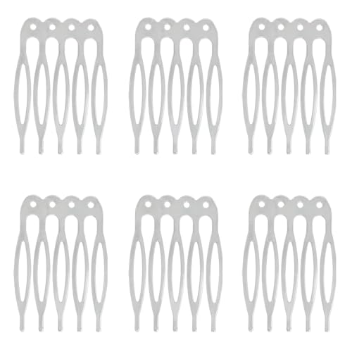 Honbay 50PCS 5 Teeth Metal Hair Combs Hair Side Combs Hair Clip Combs Twist Combs Wedding Bridal Veil Combs Wig Combs Headpieces Accessories Combs Updo Bun Chignon Hair Styling Accessories