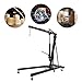 2 Ton Folding Engine Hoist, Folding Engine Hoist Lever, Heavy Duty Steel Hydraulic Shop Engine Crane with 6 Iron Caster Wheels, for Car Fixing, Workshops, Garages, 4400lbs Load Capacity (Black)