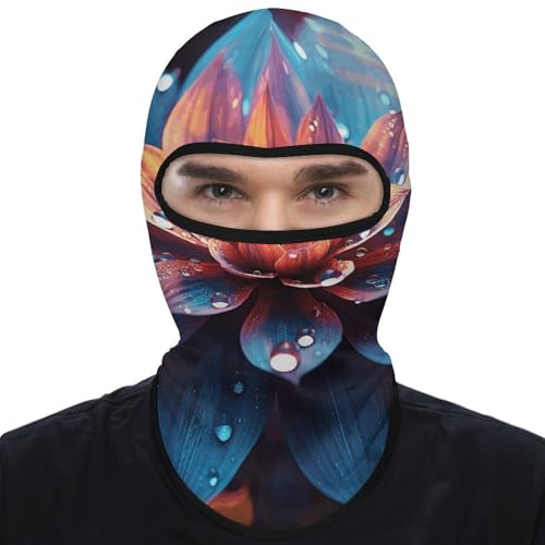 Balaclava con estampado floral colorido para hombre y mujer, máscara facial protectora contra el sol, transpirable, cubre toda la cabeza para senderismo, ciclismo, carrera y conducción