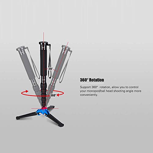 Image of VTS Portable Universal Mini Three Feet Support Tripod Stand Base Monopod Stand for Monopod Ball Head with 3 /8 inch Screw to 1 /4 inch Stud Converter