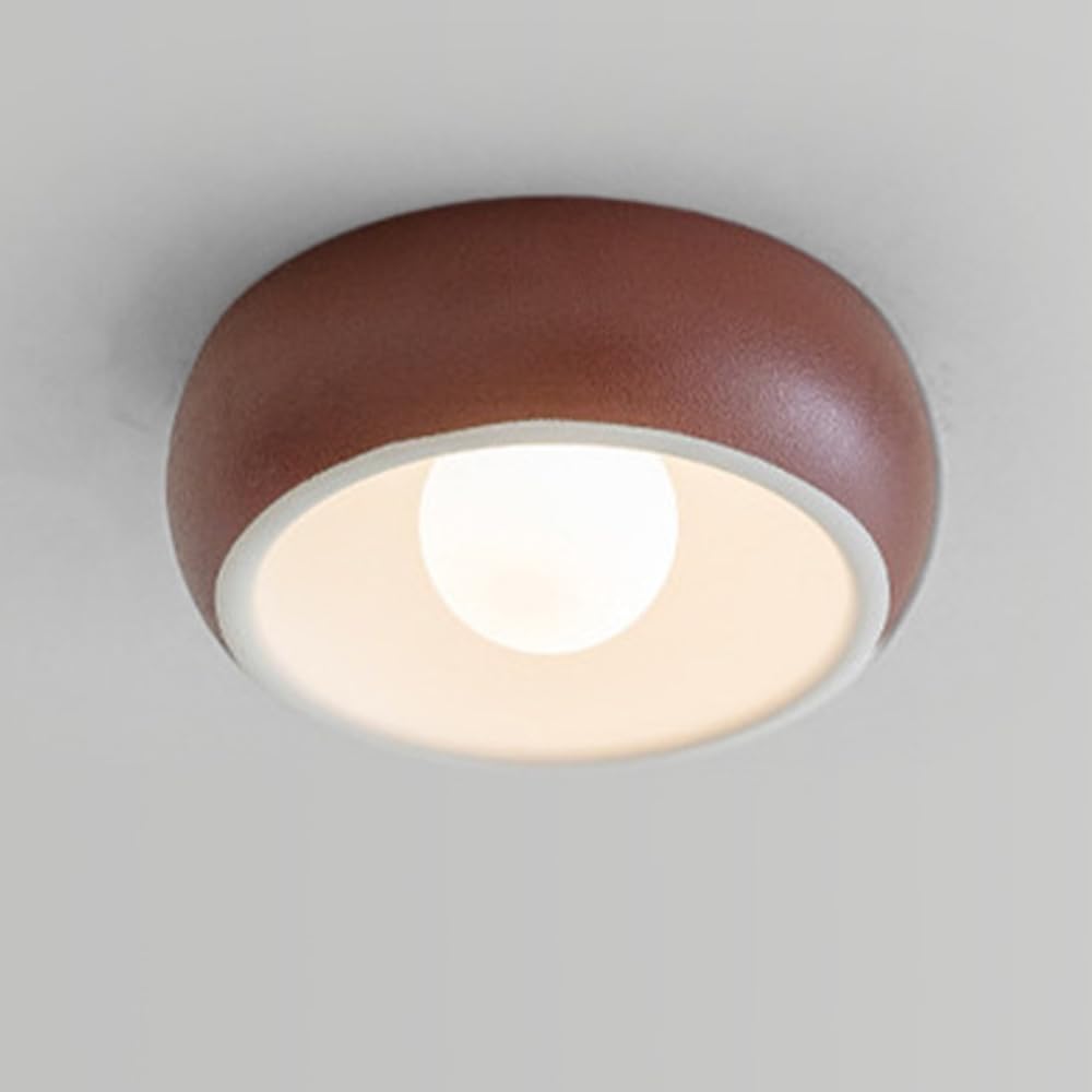 Oświetlenie Sufitowe Led Z Półpłaską Powierzchnią, Balkonowa 20 W, Nowoczesna Okrągła Sufitowa, Oświetlenie Sufitowe Na Korytarzu I Ganku, 11,8 Cala/Czerwony/Ciepłe Światło 3000K