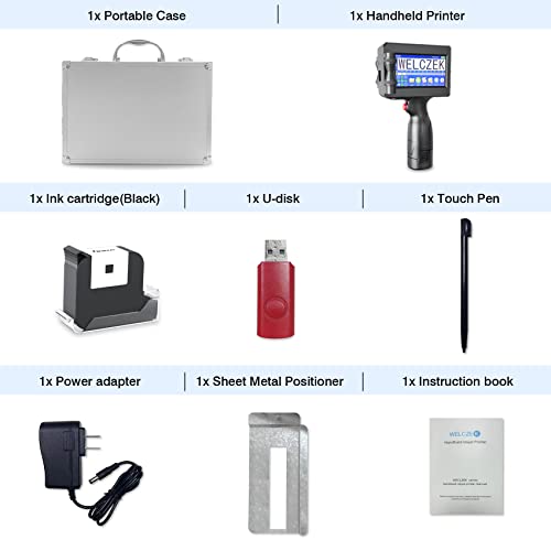 Welczek Tij127 Handheld Inkjet Printer, Portable Handheld Printer With 4.3Inch Touch Screen Quick Drying Inkjet Coding Machine For Barcode Text Logo Qr Code Batch Number (Support 25 Languages) #TOP5