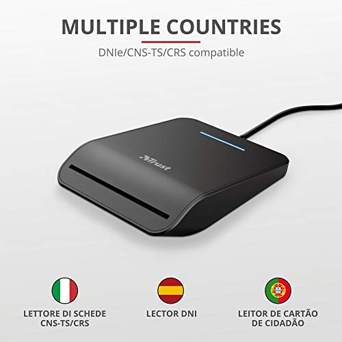 Leitor de Cartão Inteligente Trust Primo eID/DNI, Preto