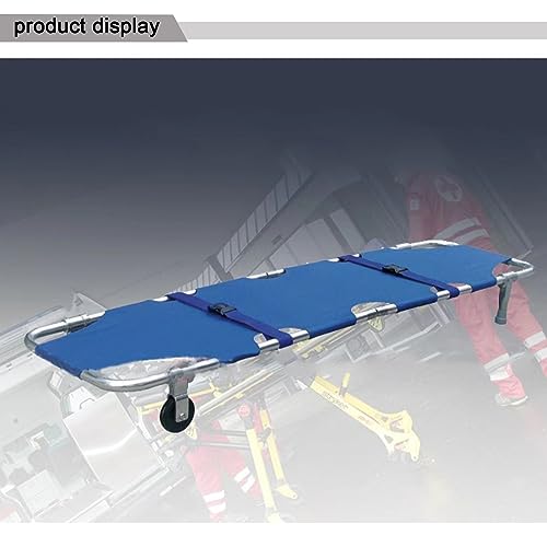 Civière médicale pliable en aluminium avec roulettes pour secours