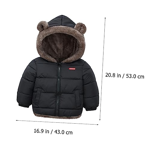 GALPADA 1pc Hooded Cotton-padded Jacket for Boy Girl Thickened Warm Coat Ear-shaped Decor Comfortable Outerwear for Boys and Girls for Outdoor Activities Autumn and4