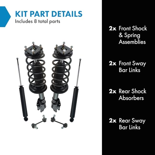 Image of TRQ Front and Rear Suspension Kit Complete Strut & Coil Spring Assembly Shock Absorber Sway Bar Stabilizer Link Compatible with 2007-2012 Mazda CX-7