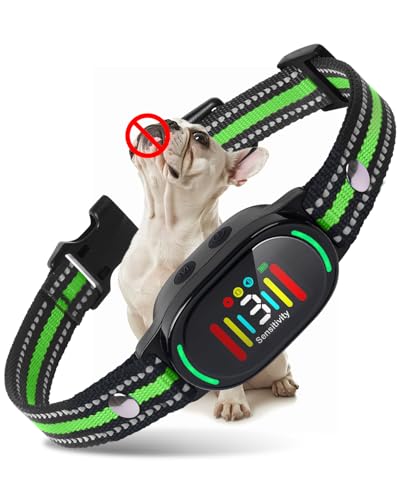 Smart Dog Bark Collar, Anti Barking Training Collar with 2 Training Modes, 4 Adjustable Sensitivity, Waterproof and Magnetic Charging, No Bark Collars for Large Medium Small Dogs (Green)