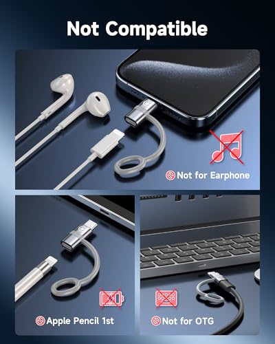 RAVIAD Lightning auf USB C Adapter 60W 2Stück, Adapter Lightning auf USB C für PD Schnellladung für iPhone 15 Pro Max/15/15 Plus, Galaxy S24/S23, MacBook Pro/Air, Pad, Nicht für Audio/OTG