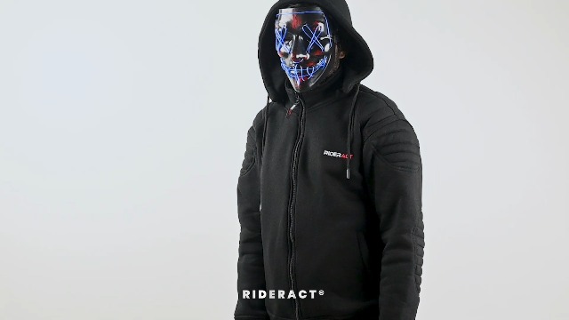 Amazon.com: RIDERACT Motorcycle Hoodie Mens Black with Detachable