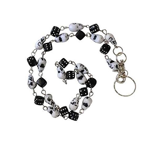 Preisvergleich Produktbild Black Out Würfel Totenschädel Hosenkette Gürtelkette Kette schwarz / weiß