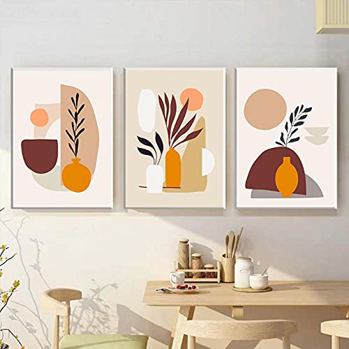Impression moderne sur toile haut de gamme : triptyque de formes abstraites 50x70cm