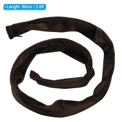 Image of PATIKIL 2.6ft Lamp Chain Cover, Chain Protective Sleeve Washable with Zipper for Chandelier Lighting Wires Swing Light Fixture, Brown