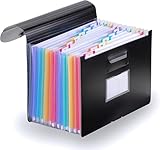 RANGEMENT RAPIDE : Deux jeux d’étiquettes (transparentes et blanches) avec mois, A–Z, 1–12 et vierges pour marquage libre. Intercalaires larges et onglets colorés pour une organisation optimale.