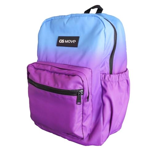 CIS Move Mochila Escolar com Bolso para Notebook 15.6' - Azul/Roxo - 1 Unidade