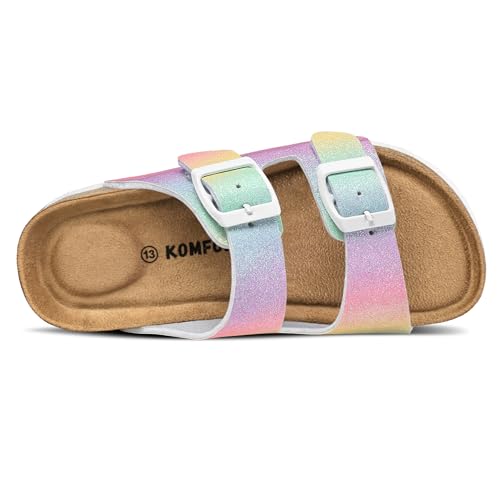 Image of K KomForme Kid Sandals Boy Girl Cork Footbed Slide with Adjustable Strap | Open-toe, Comfort