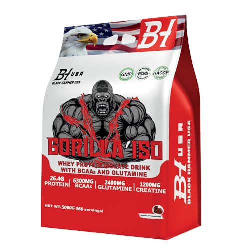 Black Hammer Nutrition Isolate Whey Protein – 5K / 2K – Fast Absorption & Muscle Recovery (5000g, Schokolade)