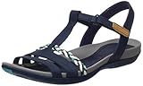 Clarks Women's Tealite Grace Wedge Heels Sandals, Blue Navy, 6.5 us