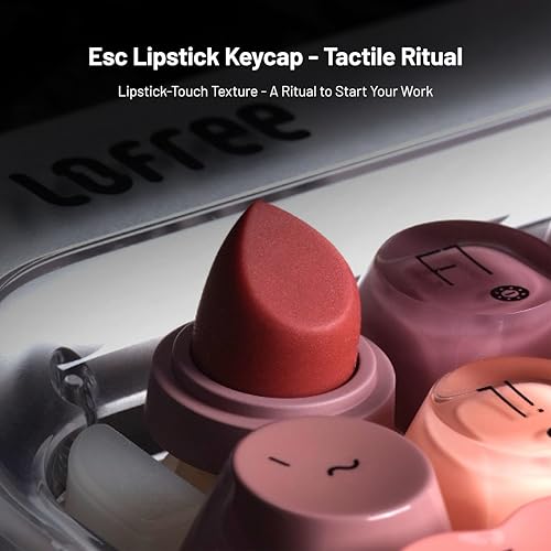 LOFREE DOT Lipstick Elegant 84 Keys Mechanical Keyboard, White Backlit Hot-Swappable Rechargeable Wireless Keyboard with - Additional View