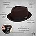 Funky Junque Porkpie Fedora Hats for Men – Classic Wool Blend Trilby Dress Hat, Short Brim Fedoras for Formal & Casual Wear - Brown - Large/X-Large