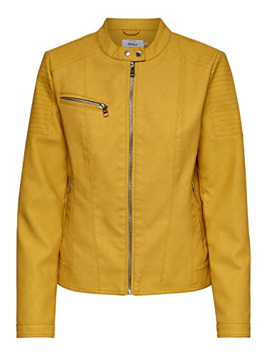 Preisvergleich Produktbild ONLY Damen Kunstleder-Jacke OnlMelanie Faux Leather Jacket (38, Golden Apricot)