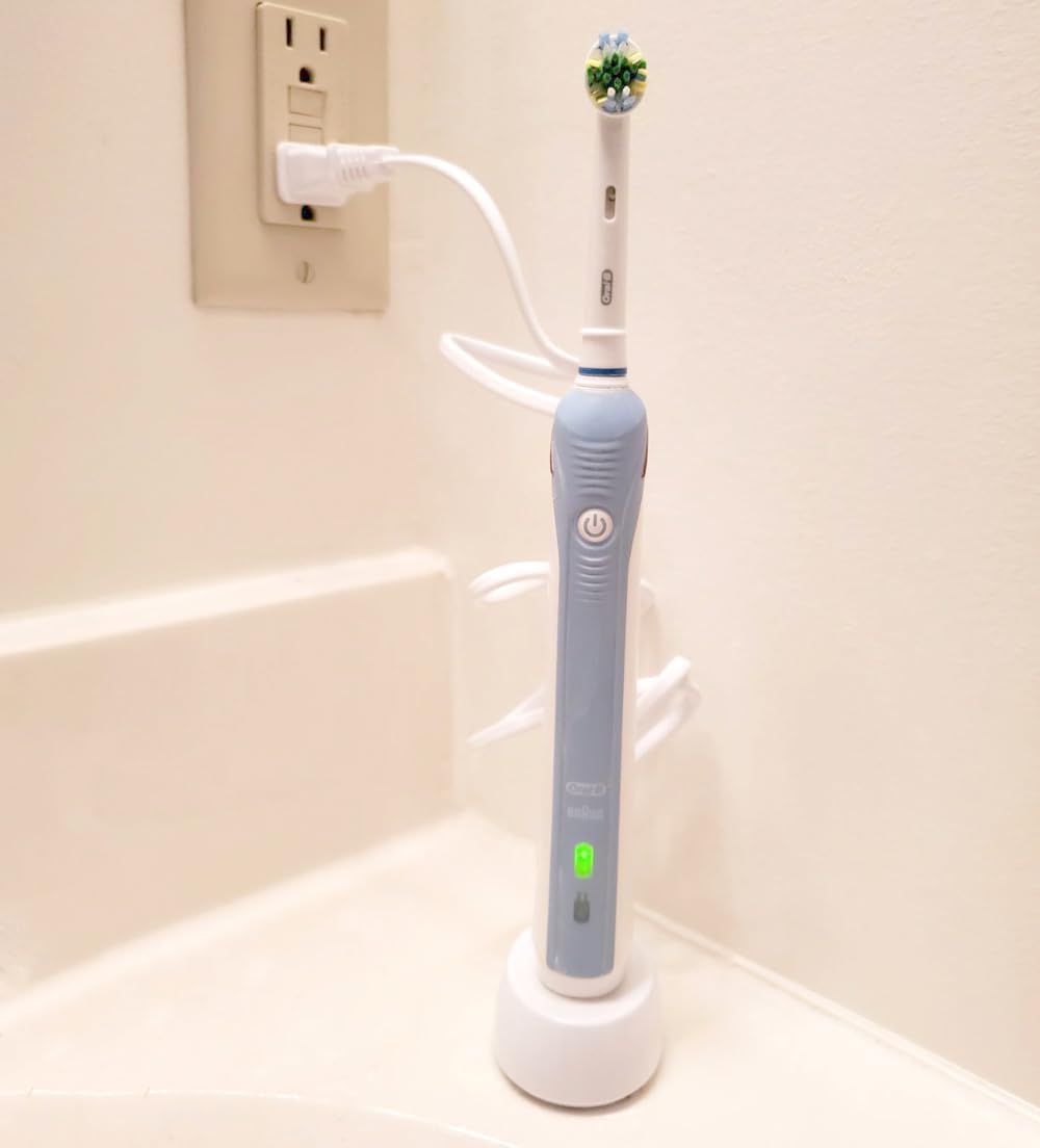 Toothbrush Charger Base Compatible with Oral b Braun Round Head Electric Toothbrush, Model 3757 Replacement Charger Power Cord,Portable Travel 110 V Waterproof Inductive Charging Base