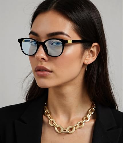 Image of EYLRIM Classic Round Glasses for Women Men Circle Frame Blue Light Glasses Nerd Eyeglasses