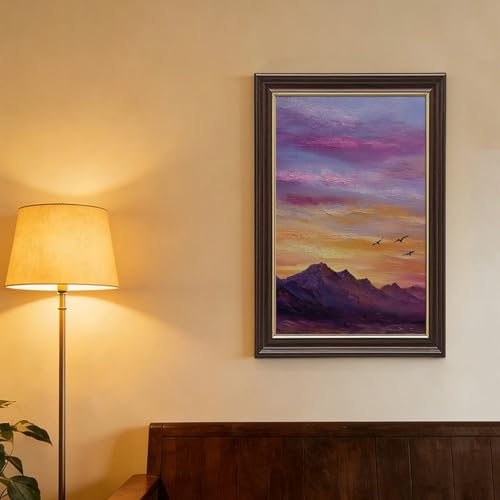 Impression sur toile de montagne violette : idee cadeau originale decoration