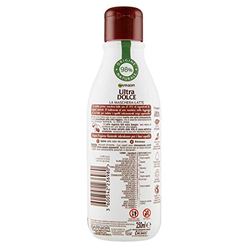 GARNIER ULTRA DOLCE MASK-LATTE 250ML.CACAO DISCIPLINING FOR RIBELLI AND CRESPI HAIR - Image 4