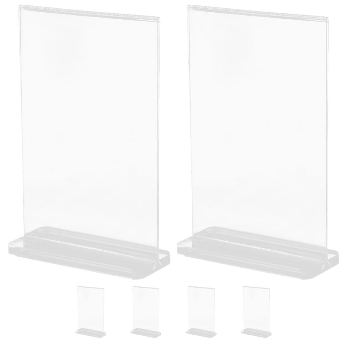 VILLCASE 6 Piece Menu Display Stand Holder Acrylic Sign Stands for Restaurant Cafe Office Hotel Stable Base