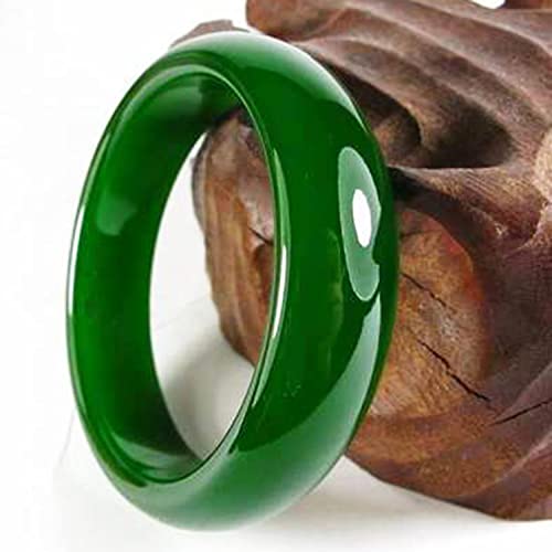 Jade vert naturel pour femme résolvant le manque d'authenticité, jonc sculpté main 64 mm