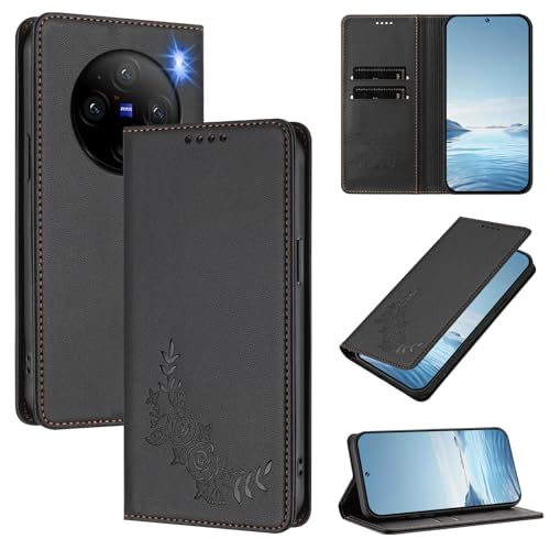 �X�}�z�P�[�X �Ή��@�� for Vivo X100 5G �yRFID�u���b�N�z�y�J�[�h�z���_�[�t�����z �}�O�l�b�g�J�� �X�^���h�@�\�t���z�X�}�z�P�[�X Black