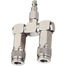2-Way Air Hose Splitter Fittings,High Pressure Resistance Air Hose Connector, 360 Degree Swivel Design,Air Compressor Accessories Fittings